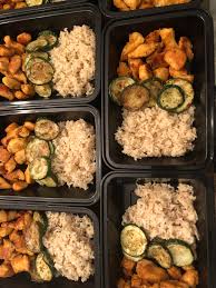 Pan Seared Chicken Brown Rice And Grilled Garlic And Herb Zucchini Mealprep