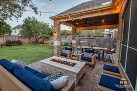 Final words about a fire pit under a covered patio. Patio Cover With Fire Pit In Sugarland Tradition Outdoor Living