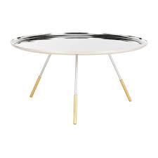 10% coupon applied at checkout. Safavieh Orson Round Silver Coffee Table With Gold Capped Legs Fox4525b Rona