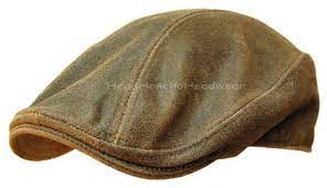 Distressed Leather Ivy Cap Mens Brown Gatsby Newsboy Hat Golf Driving Flat Leather Ivy Cap Mens Newsboy Hat News Boy Hat