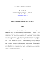 Judicial review is a court action specifically designed to challenge decisions, actions or omissions of public bodies. Pdf The Politics Of Judicial Review In Asia