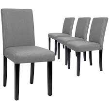 Walnew Set Of 4 Modern Upholstered Dining Chairs With Wood Legs Gray Fabric Walmart Com In 2021 Side Chairs Dining Dining Chairs Dining Room Chair Covers