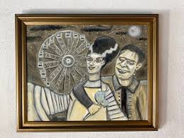 Original Frank Date Framed Portrait Painting