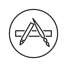 Old appstore and new app store icons. Application Apps Appstore Company Mobile Technology Icon Social Media Logos I Linear Black