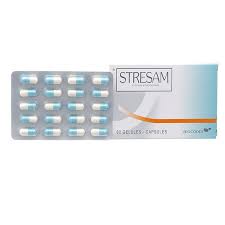 Trade name stresam) is an anxiolytic and anticonvulsant drug developed by hoechst in the 1960s. Thuá»'c Stresam 50mg Giáº£m Stress Cá»§a Cuá»c Sá»'ng Hiá»n Ä'áº¡i