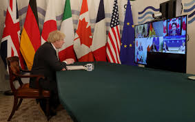 Boris johnson has urged world leaders not to repeat the mistake of the 2008 financial crisis as they met for talks on how to recover from the coronavirus pandemic. Fichier Boris Johnson Hosts Virtual G7 Meeting 3 Jpg Wikipedia