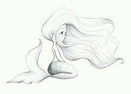 Pin By Crystal Combs On رسم Mermaid Drawings Sketches Mermaid Sketch