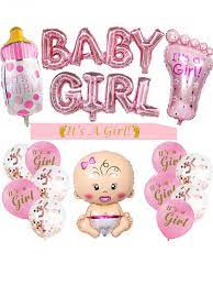 Girl Baby Shower Decorations Girl Baby Shower Balloons Baby Etsy In 2021 Girl Baby Shower Decorations Baby Shower Balloons Baby Shower Decorations