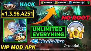 Bang bang apk + mod + data ha sido descargado 100.000.000+ desde 28 de enero de 2021. Mobile Legends Vip Mod Apk V1 3 96 4251 Unlimited Skin Heros Hack God Mod Radar 2019 No Root