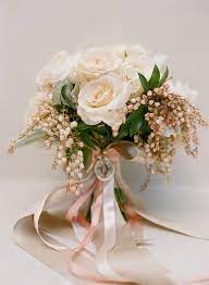 Here are our favorite blue bloom to start you out: Santa Barbara Resort Wedding From Beaux Arts Photographie Gold Wedding Bouquets Winter Wedding Bouquet Vintage Wedding Flowers Bouquet