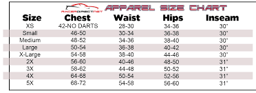 sizing charts custom order forms