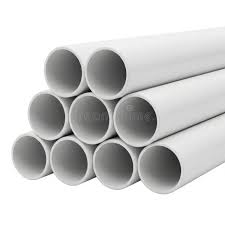 Stack of White Plastic Pipes for Construction Stock ...