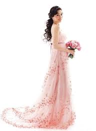 Colored Wedding Gowns Cherry Blossom Dress Pink Wedding Dresses