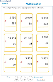 Multiplications A Imprimer Pour Les Eleves De Cm1 Et Cm2 Du Primaire Exercice Cm2 Exercice Cm2 A Imprimer Exercice Math Cm2