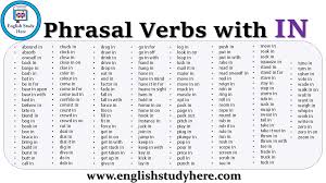 phrasal verbs with in in phrasal verbs phrasal verbs list a