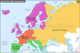 Western Europe Region Map Regions Of Europe Map, Europe Countries And Regions