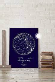 custom star map custom framed constellation map night sky