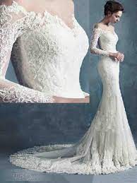 Vintage wedding dresses halter long sleeves natural waist satin fabric floor length lace traditional dresses for bride. Long Sleeve Lace Scalloped Neckline Wedding Dress Google Search Wedding Dress Long Sleeve Wedding Dress Store Wedding Dresses
