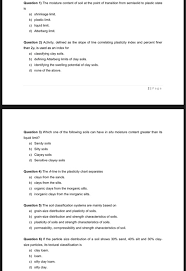 solved question 1 the moisture content of soil at the po