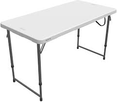 Check spelling or type a new query. Amazon Com Lifetime Height Adjustable Craft Camping And Utility Folding Table 4 Foot 4 48 X 24 White Granite Garden Outdoor