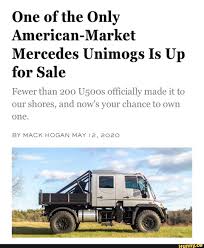 One of the Only American-Market Mercedes Unimogs Is Up for Sale Fewer than  200 U500s