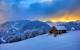 Christmas Winter Log Cabin Wallpaper