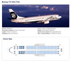 Alaska Airlines Boeing 737 400 Aircraft Seating Chart