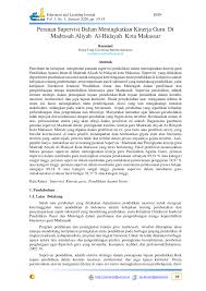 Check spelling or type a new query. Pdf Peranan Supervisi Dalam Meningkatkan Kinerja Guru Di Madrasah Aliyah Al Hidayah Kota Makassar