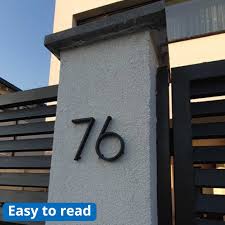 The durable construction stands up to weather. 10cm New Big Black House Number Door Sign Big Huisnumer Outdoor Address Mailbox Numbers Modern Home Apartment Signs Metal Zinc Alloy Color 3 Size 10cm House Numbers Tools Home