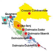 Mappa concettuale sulla croazia (geografia). Campingplatze Croazia