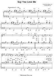 Say You Love Me Sheet Music Pdf Fleetwood Mac Free Download Fleetwood Mac Fleetwood Mac Lyrics Say I Love You