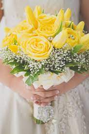 Maybe you would like to learn more about one of these? Gorgeous Wedding Bouquet Showcasing Yellow Tulips Yellow Garden Roses White Gypsophila Baby S Gorgeous Wedding Bouquet White Rose Bouquet Wedding Bouquets