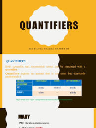 Quantifiers with count and uncount nouns 3. Quantifiers Noun Plural