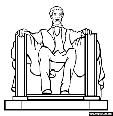 Lincoln memorial icon isolated on white background. Lincoln Memorial Online Coloring Page