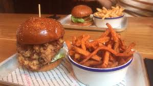 Buttermilk Chicken Burger With Sweet Potato Fries Picture Of Foundry 39 Edinburgh Tripadvisor