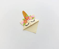Place a pink on top of white one. Diy Corner Unicorn Bookmark