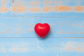 Red Heart Shape On Blue Pastel Color Wooden Background Pastel Colors Heart Shapes Wooden Background