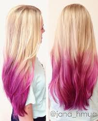 Trendy african american woman hiding face behind mirror isolated on pink beautiful blonde woman in a pink nightdress. 20 Luscious Pink Ombre Hairstyles