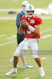 Josh Rosen Of The Miami Dolphins Throws A Pass During Training Camp Miami Dolphins Dolphins Miami