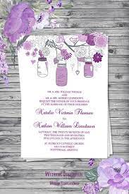 Rustic Mason Jars Wedding Invitation Plum Purple Lavender Mason Jar Wedding Invitations Template Mason Jar Wedding Invitations Wedding Invitation Templates