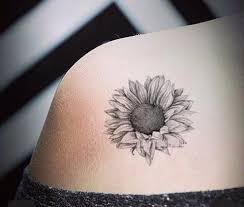 Grace Realistic Black White Sunflower Temporary Tattoo Sunflower Tattoo Shoulder Cool Tattoos Sleeve Tattoos For Women