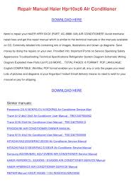 Fac127p1 air conditioner pdf manual download. Repair Manual Haier Hpr10xc6 Air Conditioner By Pedroneuman Issuu