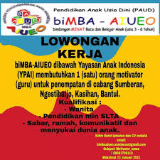 Oct 19, 2020 · bimba aiueo kodam bekasi bisa baca itu biasa memiliki minat baca itu baru luar biasa laman 2. Lowongan Kerja Guru Di Bimba Aiueo Lokerjogja Id
