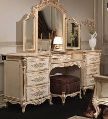 Lantau faux shagreen & gold dressing table. Classic Dressing Table White And Gold Vimercati Meda Luxury Classic Furniture Wooden