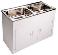 The tub is 19 gallons and you get everything you will need to set this up including supply lines. China Double 45l Stainless Steel Laundry Sink Tub With Cabinet Double Bowl Wash Basin Wash Sink 2x45l China Laundry Sink With Cabinet Washing Basin