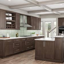 Australian made custom shaker kitchen cabinets. Hampton Bay Shaker Assembled 33x84x24 In Double Oven Kitchen Cabinet In Brindle Kdv3384 Bdl The Home Depot
