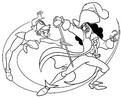 Peter Pan And Captain Hook Coloring Pages Peter Pan Coloring Pages Disney Coloring Pages Cartoon Coloring Pages