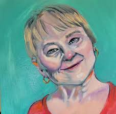 39 of 100 Faces Virginia Ginger Uselton I got a new one finished today.  Lately I've been finding myself going back to tweak the backgrounds, but I  kind of like this one