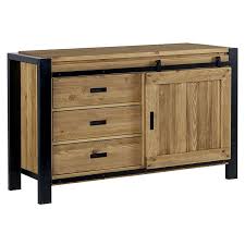 Buffet En Pin Massif 1 Porte Loundge Buffet Bois Meuble Bois Metal Buffet Industriel