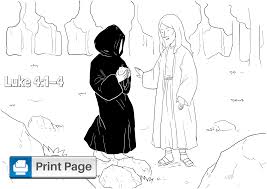 Jesus tempted in the wilderness. Jesus Tempted In The Desert Coloring Pages For Kids Connectus